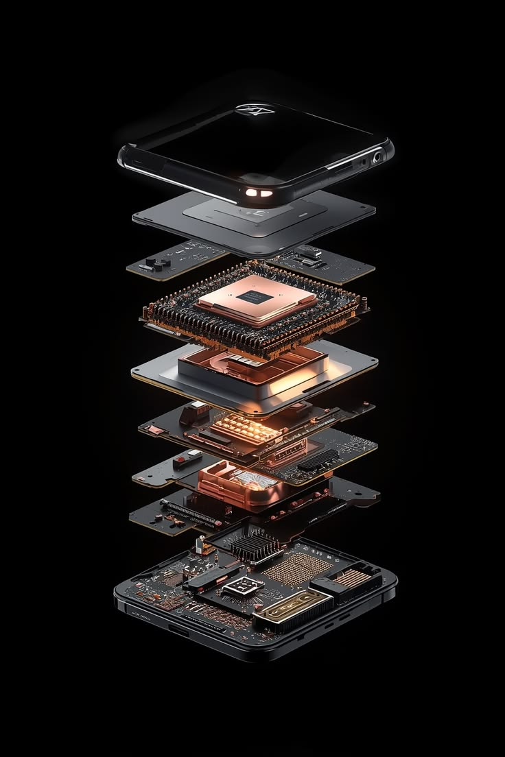 Exploded layers of a secure digital device